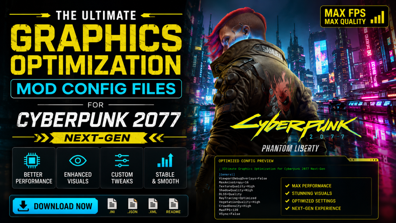 The Ultimate Graphics Optimization Mod Config Files for Cyberpunk 2077 Next-Gen
