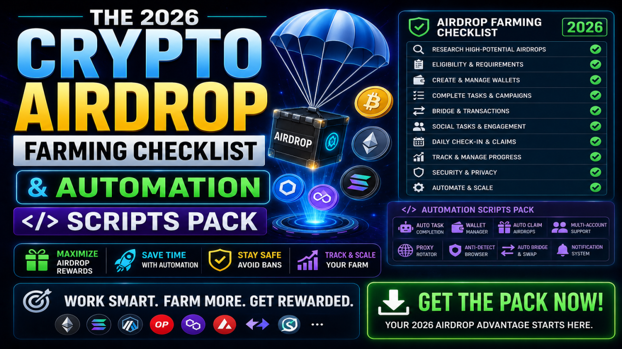 The 2026 Crypto Airdrop Farming Checklist & Automation Scripts Pack